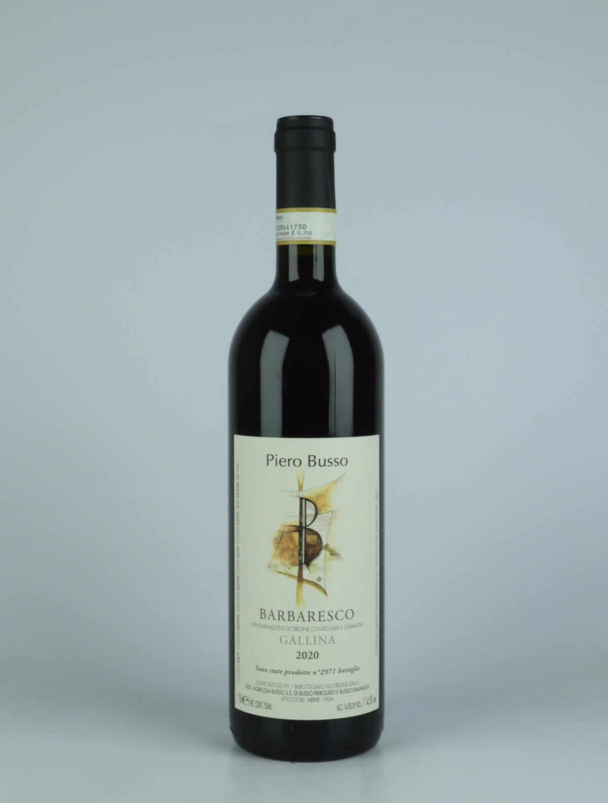 En flaske 2020 Barbaresco Gallina Rødvin fra Piero Busso, Piemonte i Italien