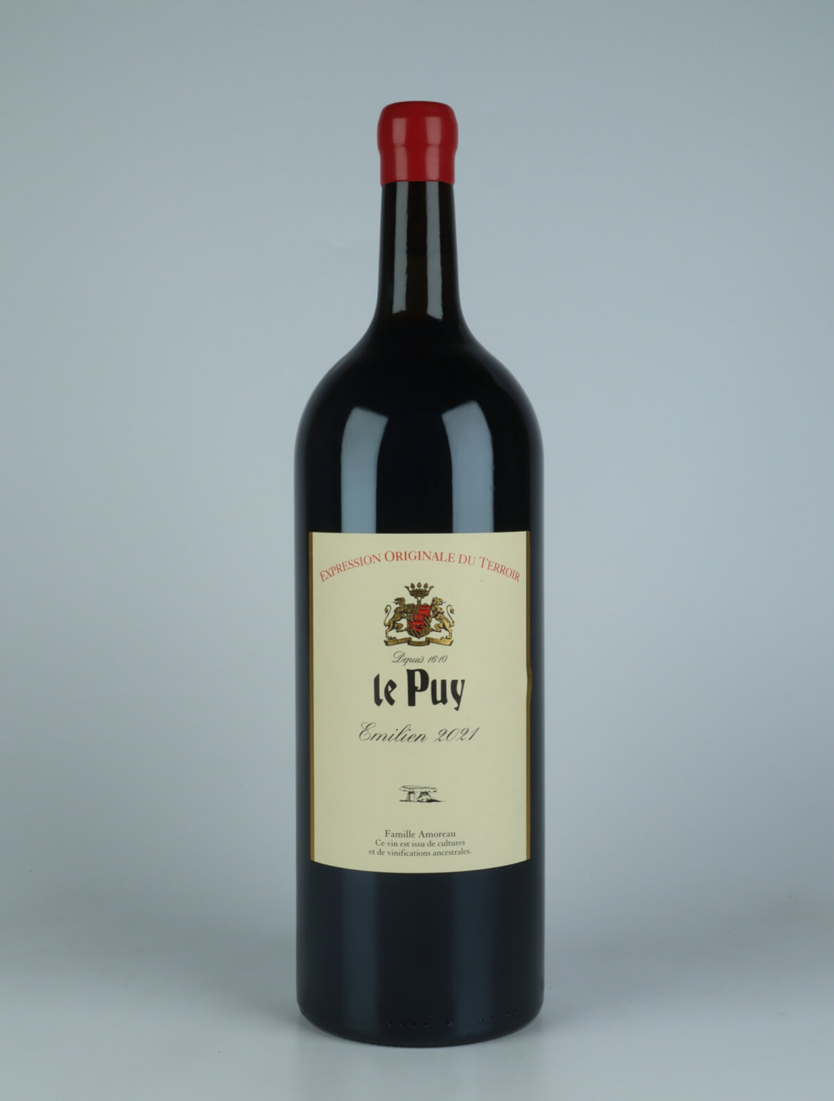En flaske 2021 Emilien - Magnum Rødvin fra Château le Puy, Bordeaux i Frankrig