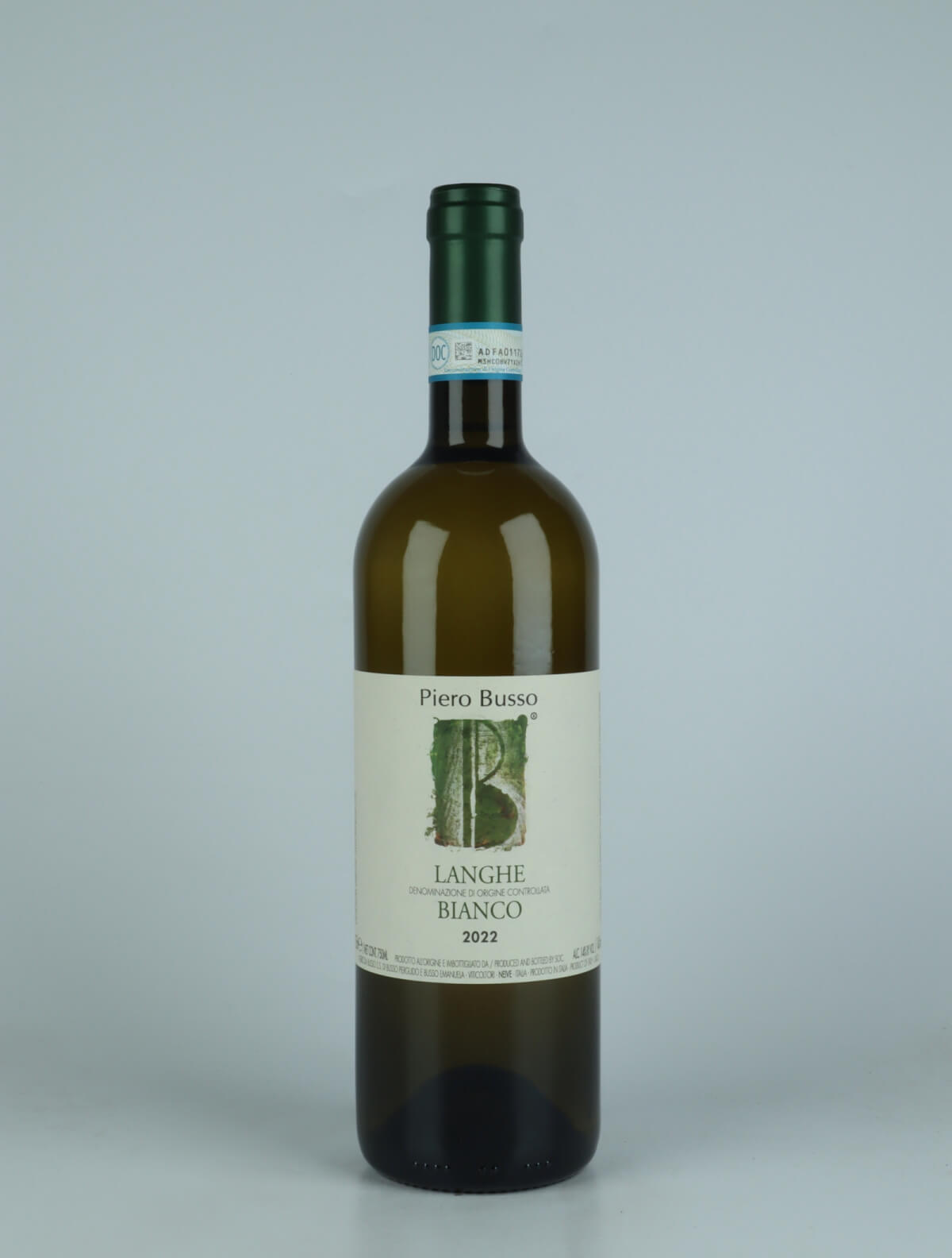 En flaske 2022 Langhe Chardonnay Hvidvin fra Piero Busso, Piemonte i Italien