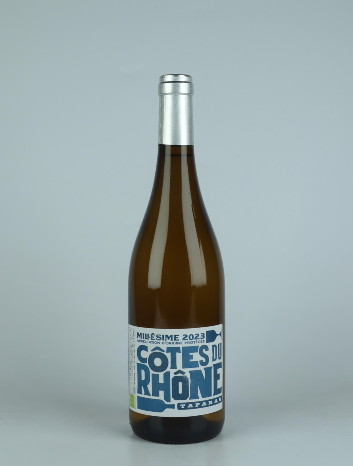 En flaske 2023 Côtes du Rhône Blanc - Taparas Hvidvin fra Les Vignerons d’Estézargues, Rhône i Frankrig